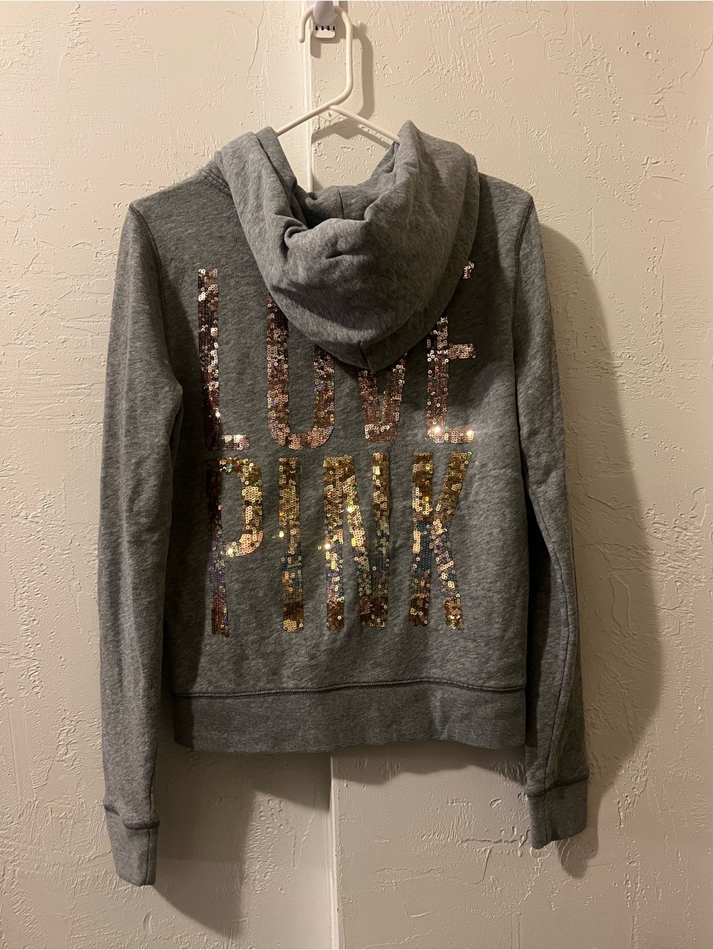 Y2K PINK Ombré Sequin Full Zip Hoodie